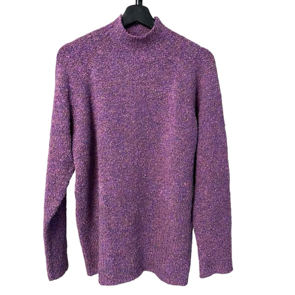 Apparis Roll Neck Knit Jumper Heather Pink Purple Small Cozy Colorful Winter